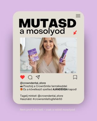 💎 Mutasd meg a mosolyod, és a következő CrownSmile fogfehérítő csíkod ajándékba kapod! Van már CrownSmile Fogfehérítő...